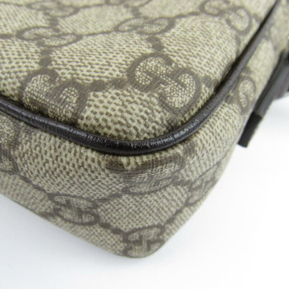 Gucci GG Supreme Shoulder Bag Canvas Leather Brown Beige - Picture 8 of 16